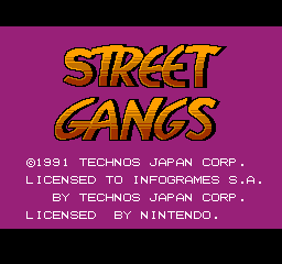 Street Gangs title screen for NES